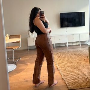 Brown Vintage 100% Leather Pant